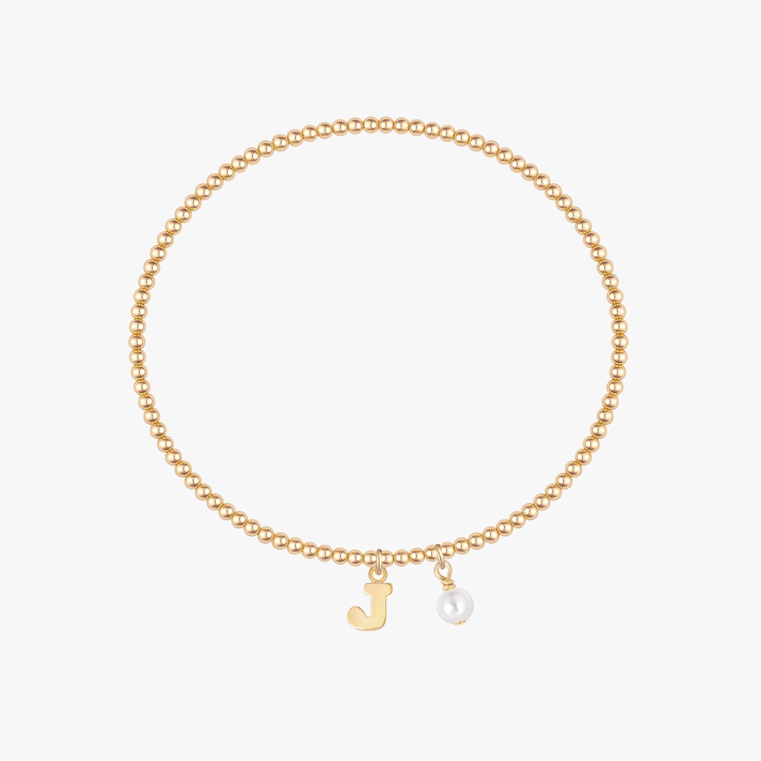 Letter Charm Beaded Bracelet