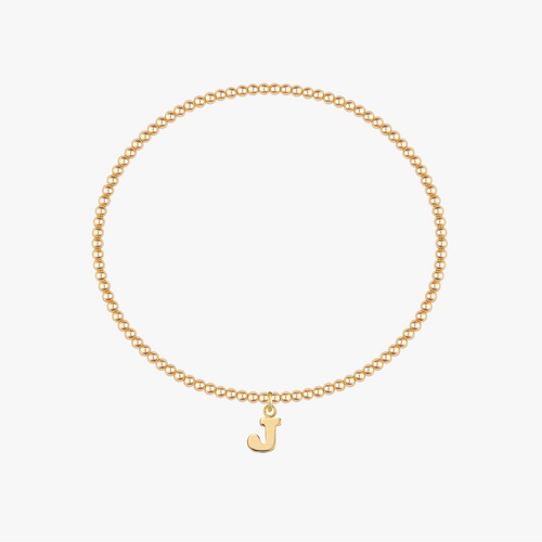 Letter Charm Beaded Bracelet