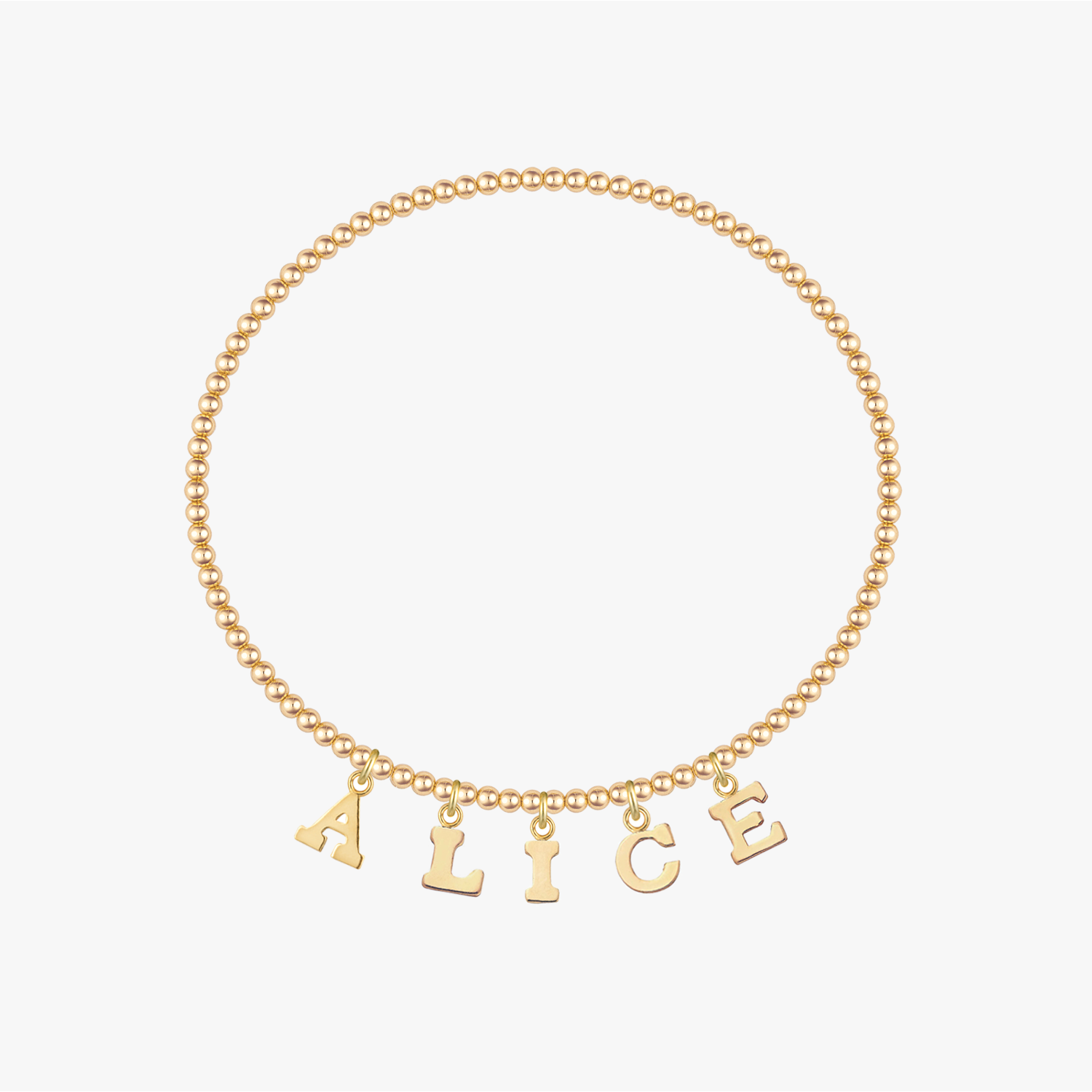 Letter Charm Beaded Bracelet