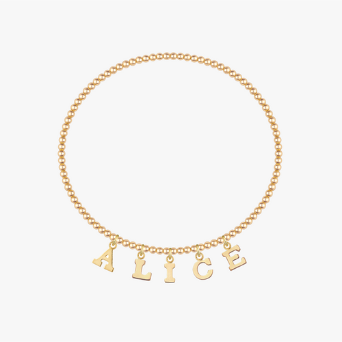 Letter Charm Beaded Bracelet