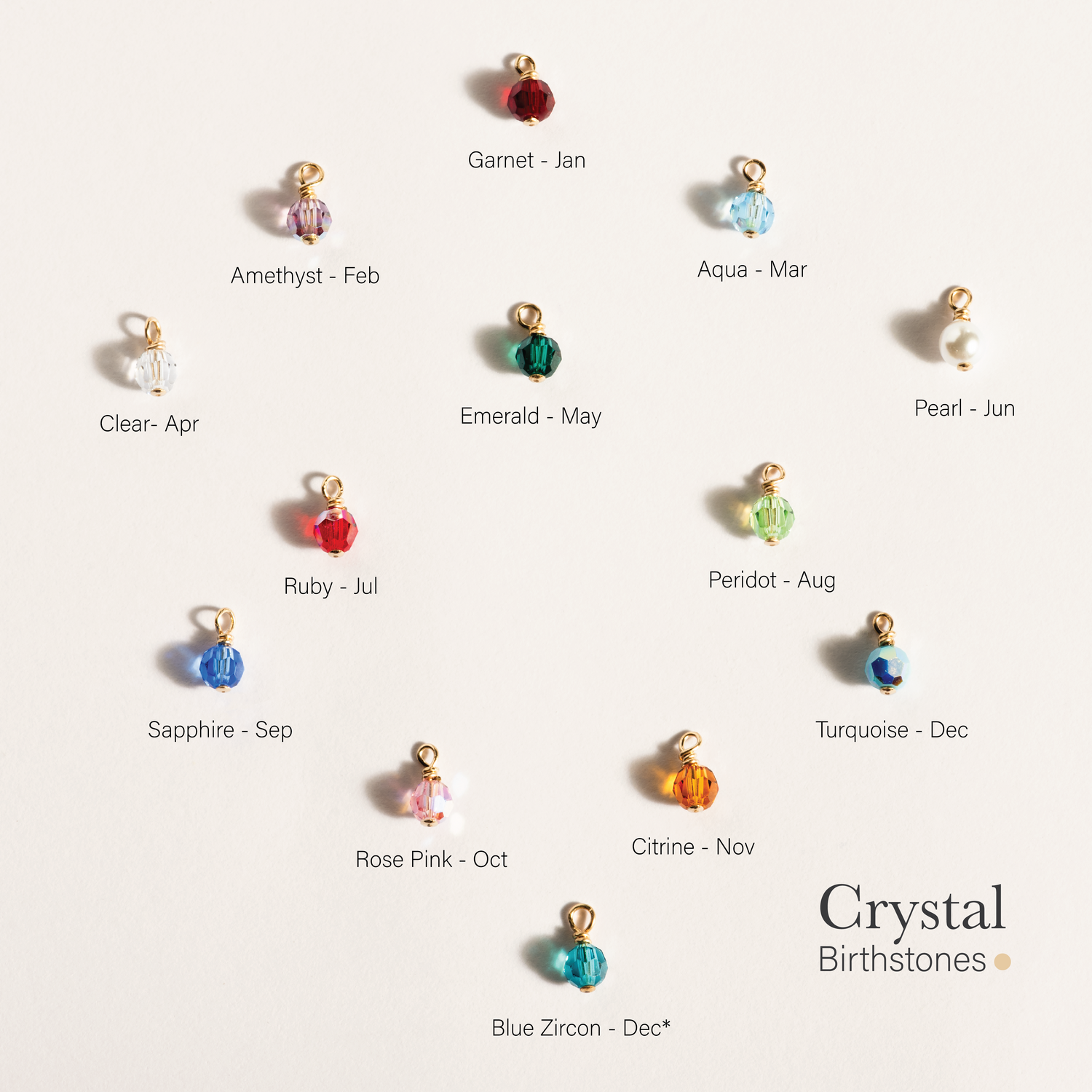 Crystal Birthstones Charms Add On