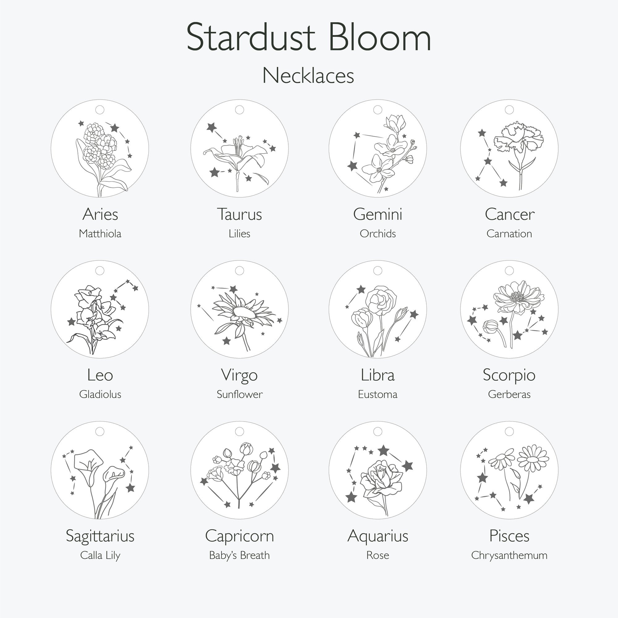 Stardust Bloom Zodiac Necklace