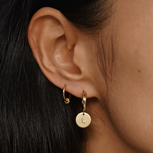 Initials Modern Around Hoop Earrings