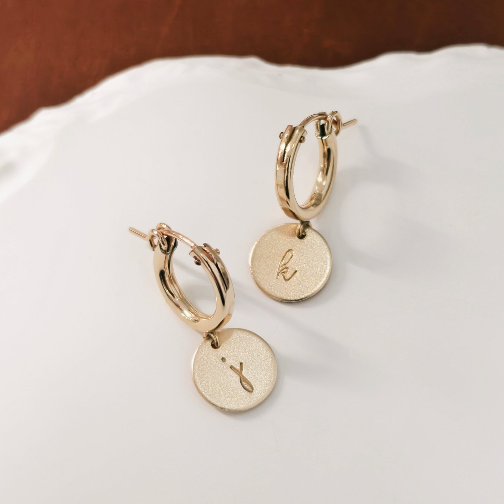 Initials Modern Around Hoop Earrings