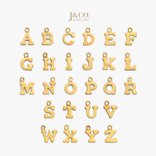Letter Charm Hoop Earrings