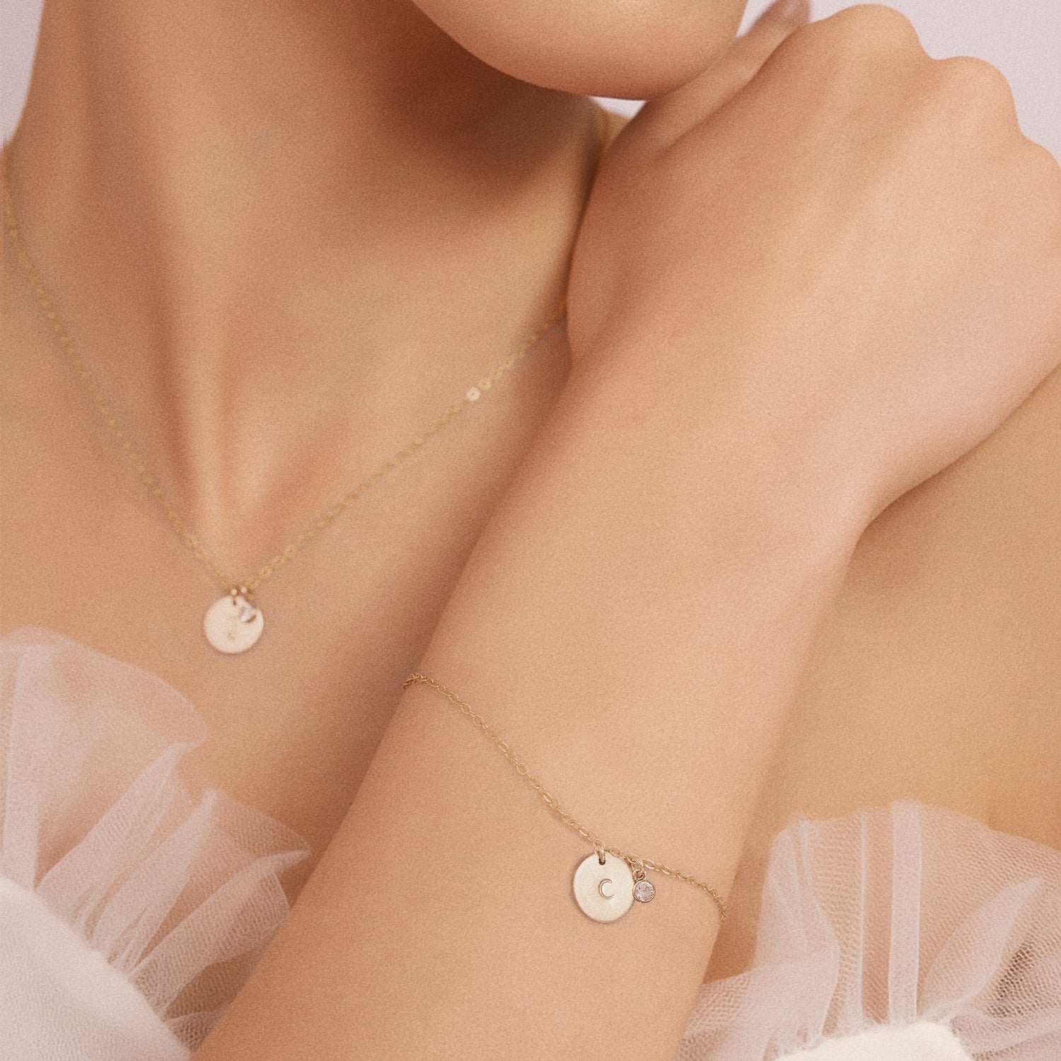 Initial With Birthstone Bezel Bracelet