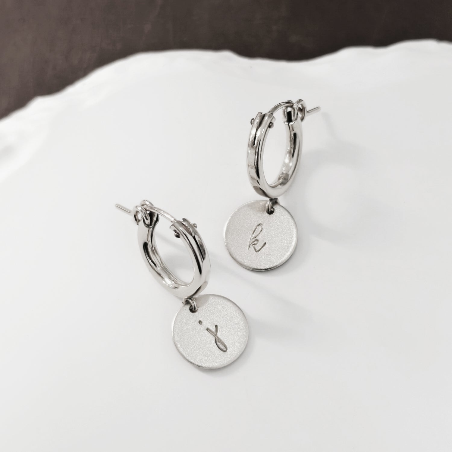 Initials Modern Around Hoop Earrings