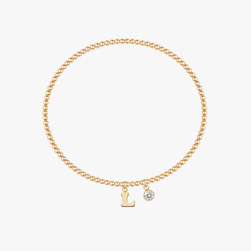 Letter Charm Beaded Bracelet