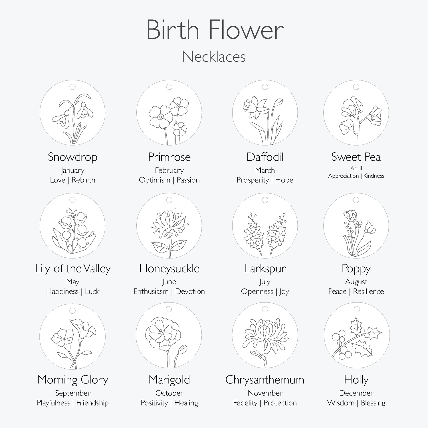 Birth Flower Necklace
