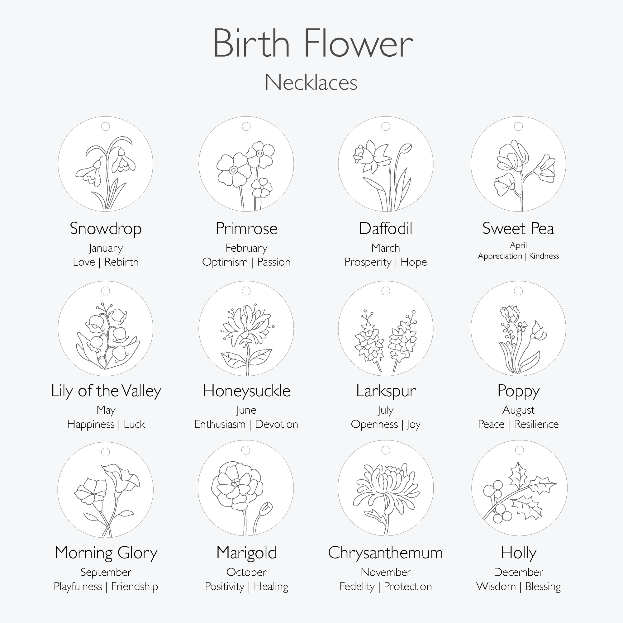 Birth Flower Necklace
